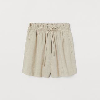 H&M + Linen-blend Shorts High Waist