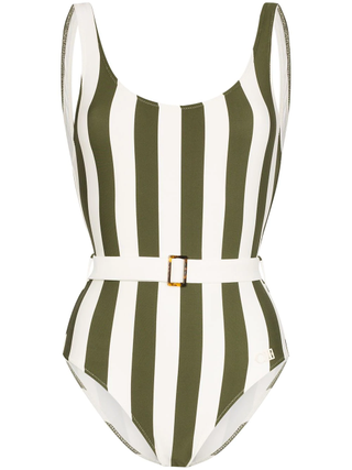 Solid & Striped + Anne Marie Belted Striped Swimsuit