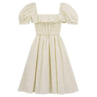 R.Vivimos + Summer Linen Short Sleeve Ruffled Floral Print Swing Dress