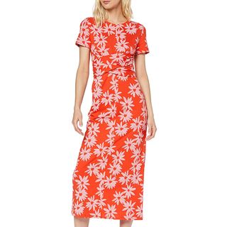 Find. + Tie Waist Pattern Cotton Dress