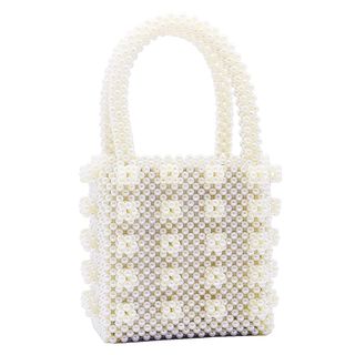 Miuco + Handmade Weave Crystal Pearl Tote Bag