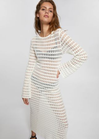 
Other Stories + Open Tie-Back Pointelle Knit Dress