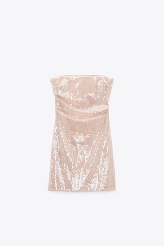 Zara + Strapless Sequin Dress