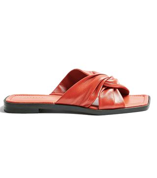 Topshop + Pacific Coral Leather Twist Sandals