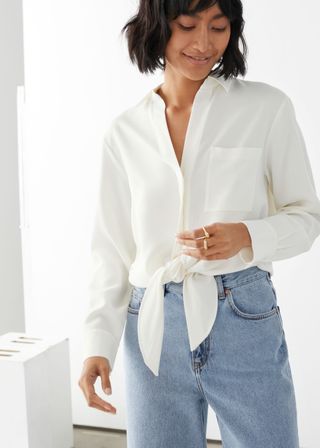 & Other Stories + Relaxed Front Tie Top