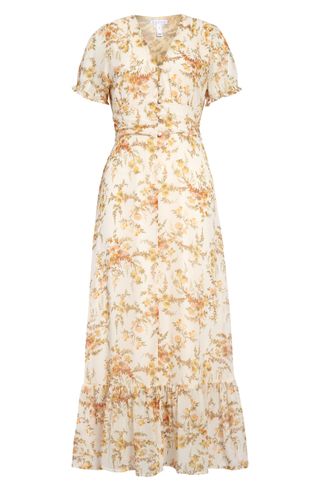 Leith + Floral Print Maxi Dress