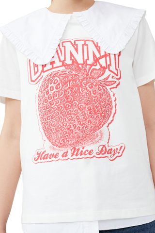 Ganni + Strawberry Relaxed T-Shirt