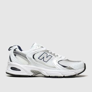New Balance + 530 Trainers in White & Silver