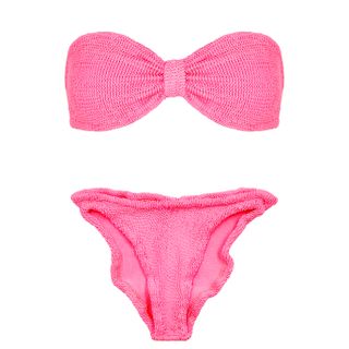 Hunza G + Jean Bright Pink Seersucker Bikini