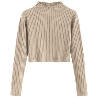 Dezzal + Long Sleeve Ribbed Knit Pullover