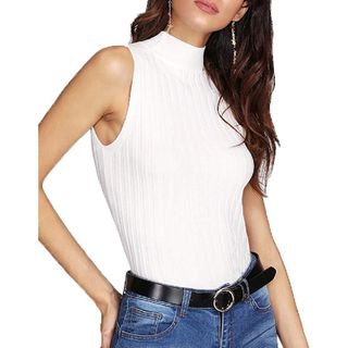 Nicetage + Sleeveless Mock Turtleneck