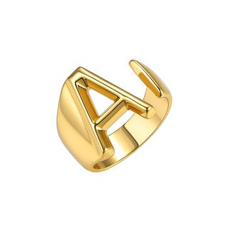 GoldChic Jewelry + Personalized Gold Bold Initial Letter Open Ring
