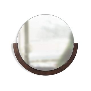 Umbra + Circular Mirror With Wood Frame