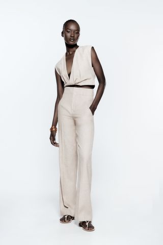 Zara + Linen Blend Trousers Limited Edition