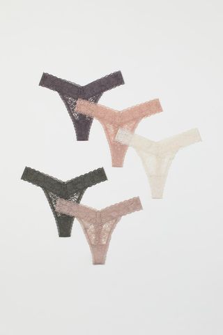 H&M + 5-Pack Lace Thong Briefs