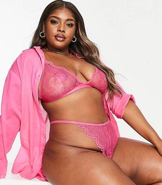 ASOS Design + Rosie Lace Soft Triangle Bra & Thong