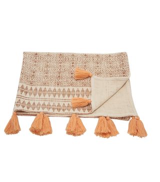 Nourison + Ornate Natural Decorative Throw Blanket