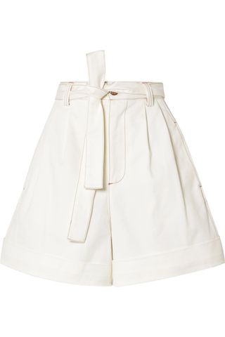 See by Chloé + Belted Cotton-Twill Shorts