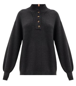 Lunya + Cozy Oversized Cotton-Blend Henley Sweater