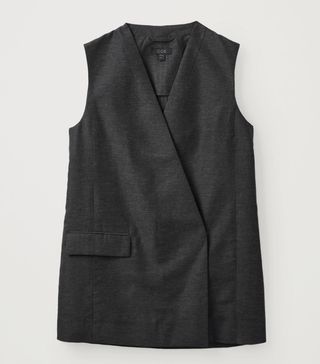 COS + Sleeveless Linen-Mix Blazer