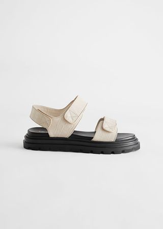 & Other Stories + Croc Embossed Leather Sandals
