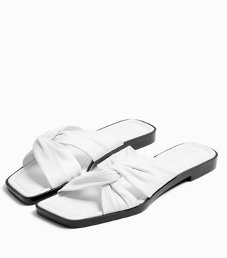 Topshop + Pacific White Leather Twist Sandals