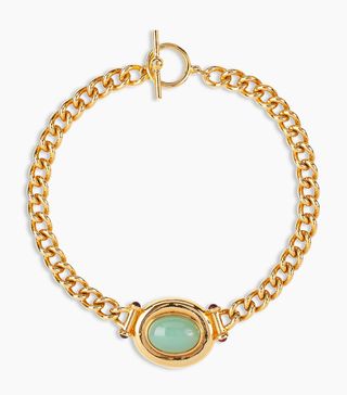 Susan Caplan + Vintage 1990s Elizabeth Taylor 22ct Gold Plated Cabochon Necklace