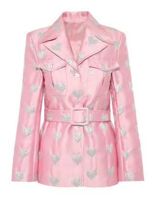 Lisou + Lucille Metallic Pink Heart Jacquard Jacket