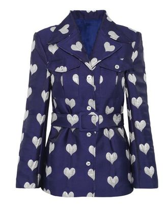 Lisou + Lucille Metallic Blue Heart Jacquard Jacket