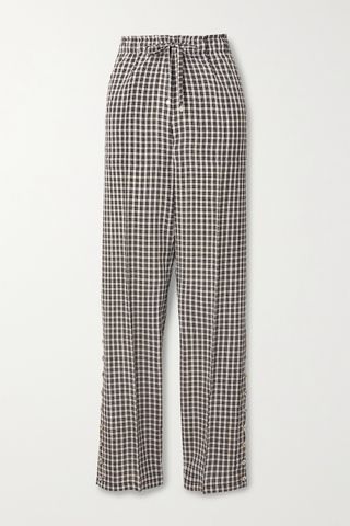 Altuzarra + Catkin Faux Pearl-Embellished Checked Woven Pants
