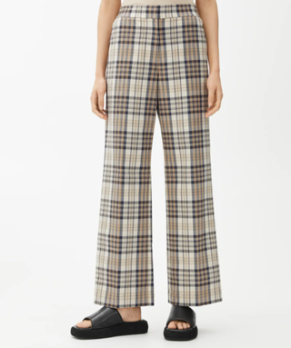 Arket + Checked Cotton Blend Trousers