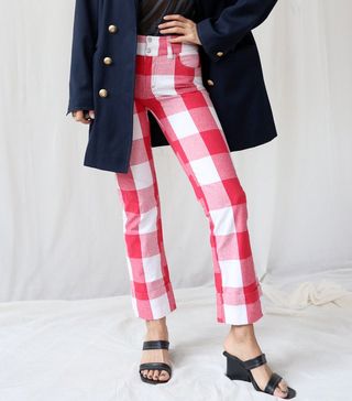 Dolce & Gabbana + Vintage Red and White Gingham Trousers