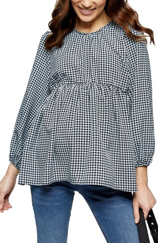 Topshop + Gingham Maternity Blouse
