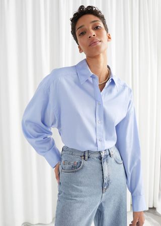 & Other Stories + Cropped Oversized Cotton Shirt