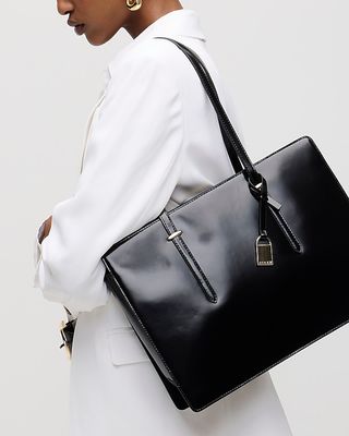 J.Crew + Edie Structured Bag in Italian Leather