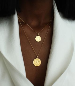 Omi Woods + The Double Up Coin Necklace Stack I