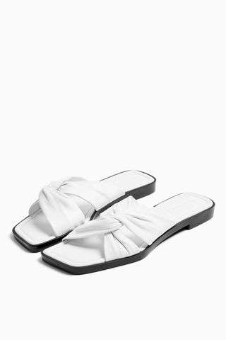Topshop + Pacific White Leather Twist Sandals