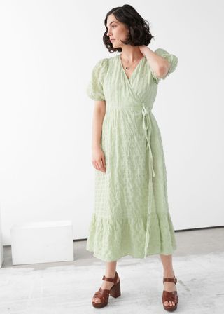 & Other Stories + Puff Sleeve Wrap Maxi Dress