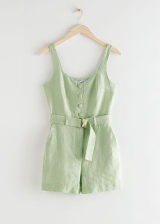 & Other Stories + Belted Linen Romper