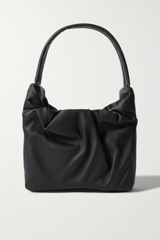 Staud + Felix Ruched Leather Shoulder Bag