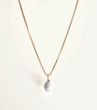 Kinn Studio + Baroque Pearl Drop Necklace (Box Chain)