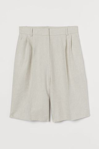 H&M + Knee-Length Linen-Blend Shorts