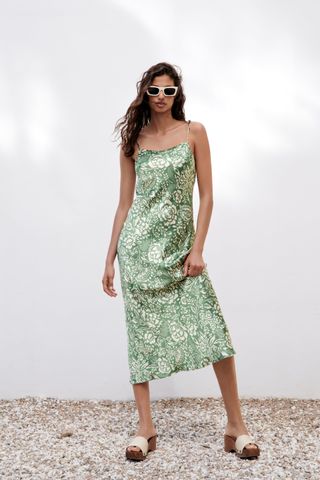 Zara + Printed Midi Dress