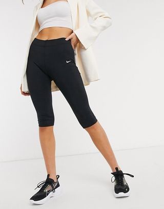 Nike + Mini Swoosh Black Capri Leggings