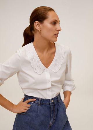 Mango + Double Baby-Collar Shirt