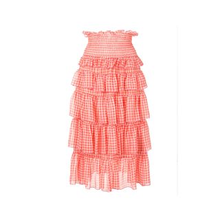 Sandy Liang + Choux-Choux Gingham Tiered Skirt