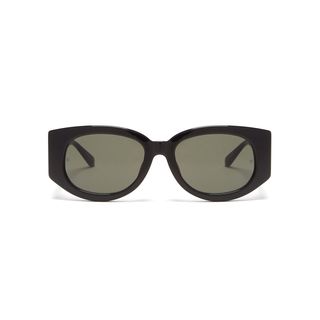 Linda Farrow + Debbie Side-Cutout Acetate Sunglasses