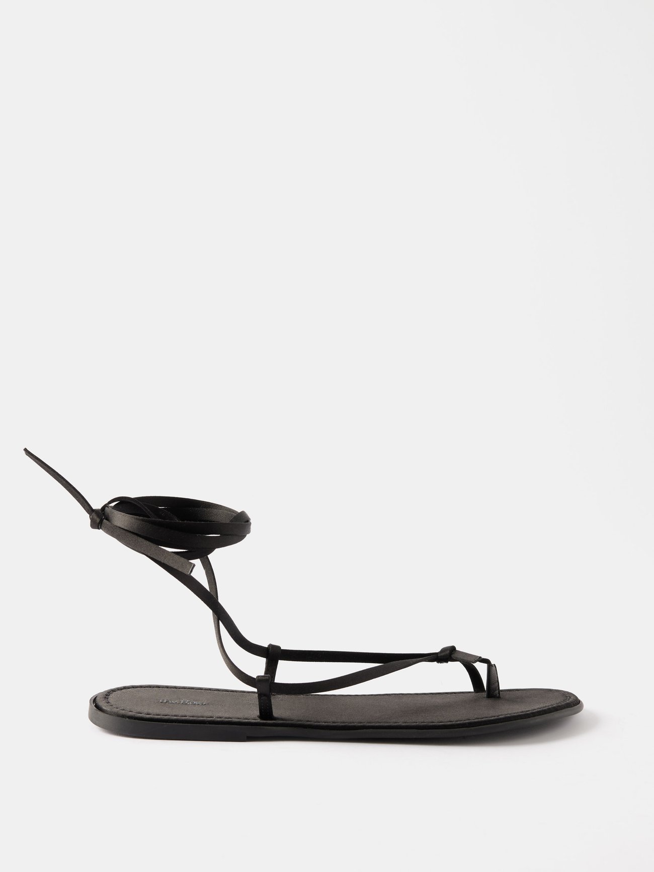 The Row + Knot Satin Wraparound-Strap Sandals