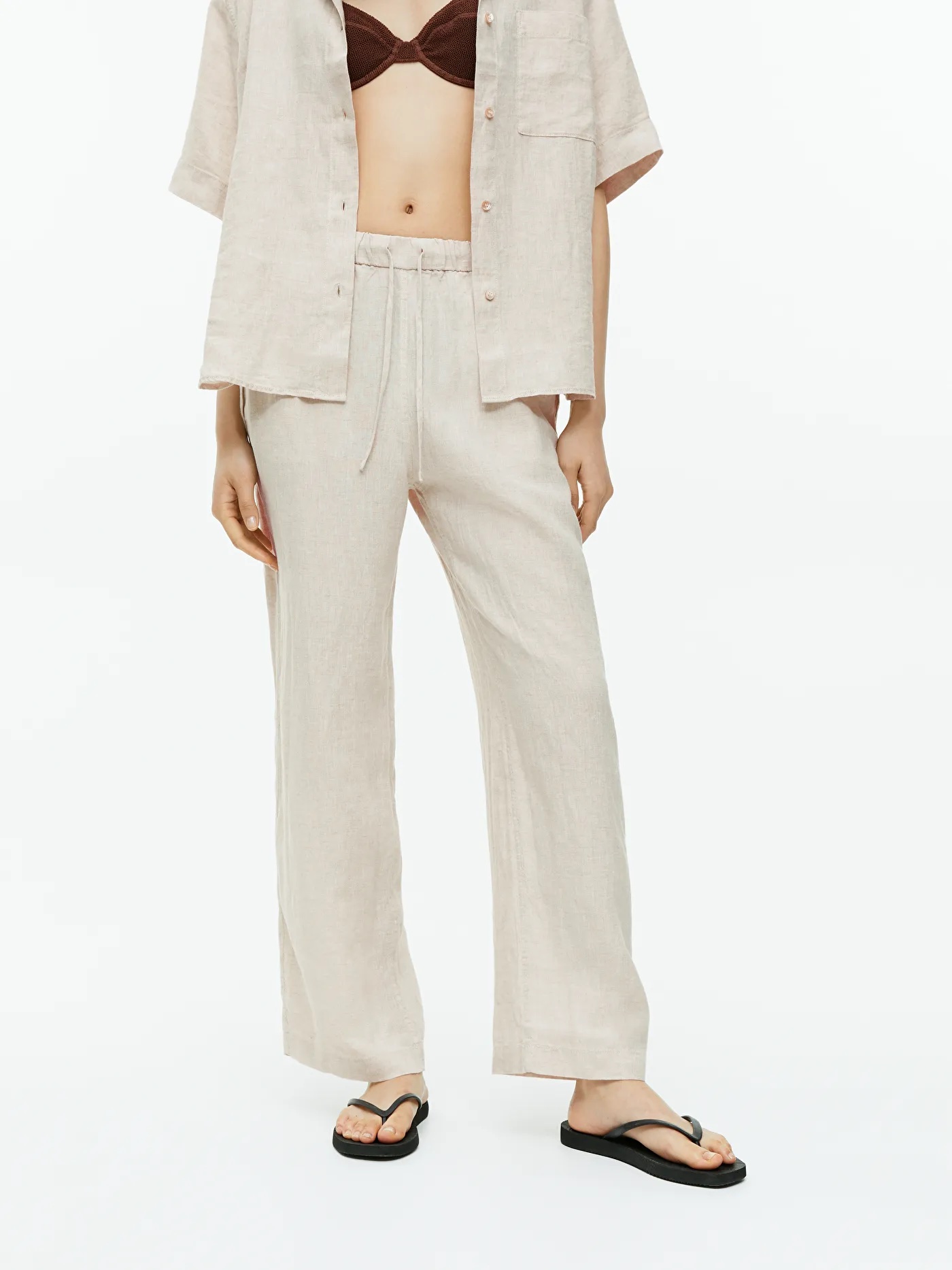 Arket + Linen Drawstring Trousers