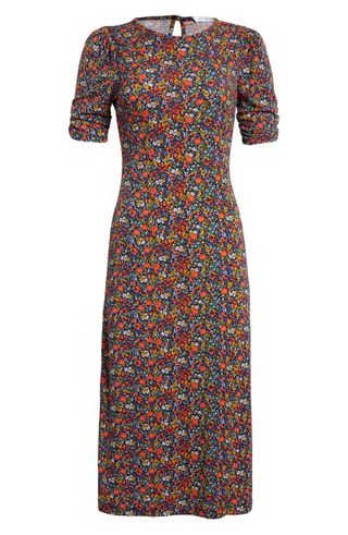 All in Favor + Floral Print Midi Dress